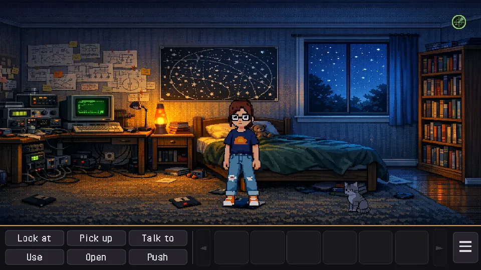 Sam's bedroom, that night.